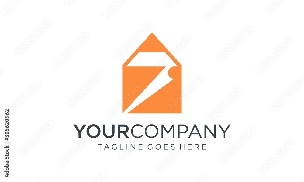 Pencil and paper logo design concept on white background Pencil and paper logo design concept on white background