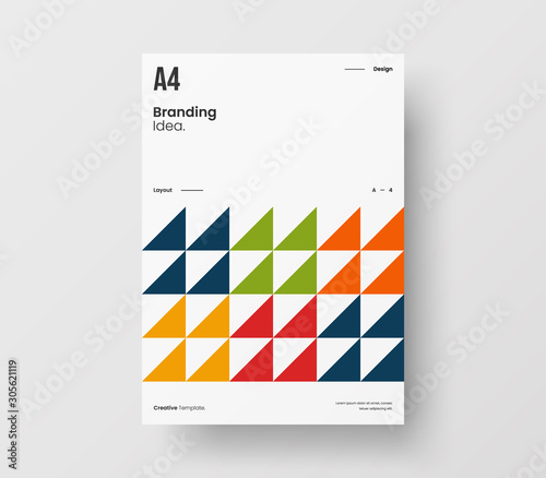 Amazing business presentation vector A4 vertical orientation front page mock up. Modern corporate report cover abstract geometric illustration design layout. Company identity brochure template.