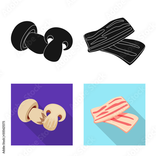 Vector design of taste and product logo. Set of taste and cooking stock symbol for web.