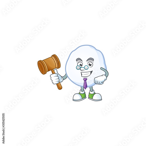 Smart judge snowball presented in cartoon character style