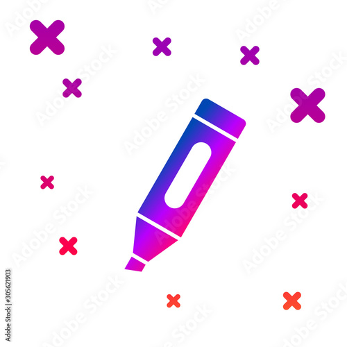 Color Marker pen icon isolated on white background. Gradient random dynamic shapes. Vector Illustration