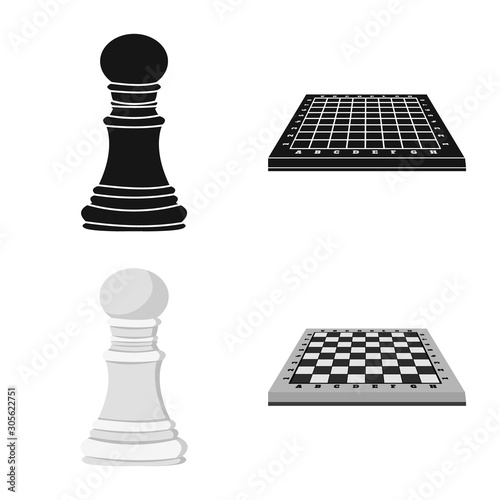 Vector design of checkmate and thin symbol. Set of checkmate and target stock symbol for web.