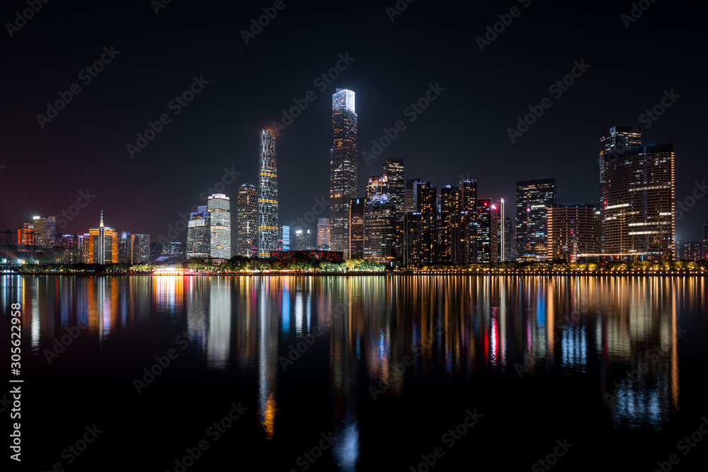Fototapeta premium Beautiful city night view, Guangzhou, China