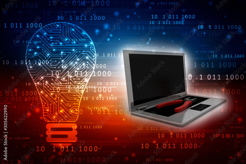 3d rendering detais of cutting player on laptop 3d rendering detais of cutting player on laptop