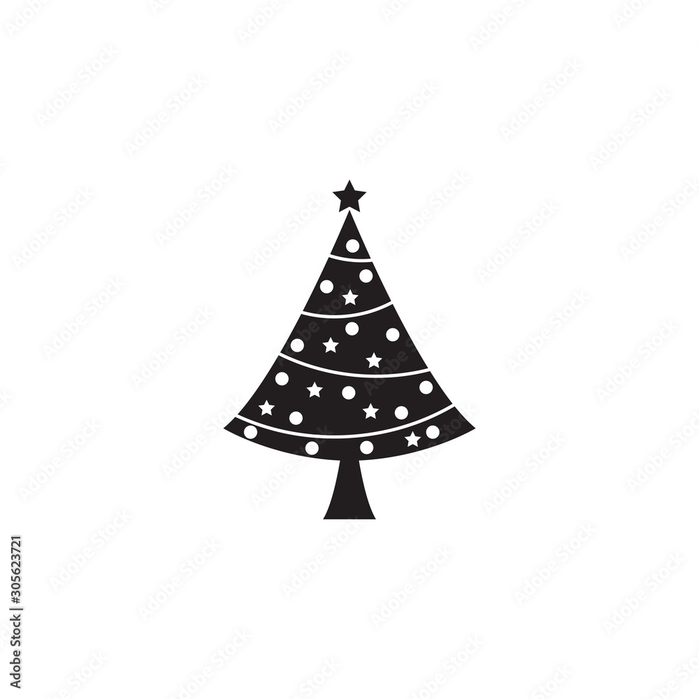 Fototapeta premium Vector black christmas tree