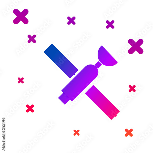 Color Satellite icon isolated on white background. Gradient random dynamic shapes. Vector Illustration