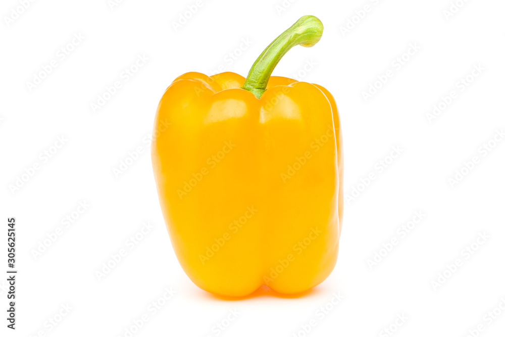 Fresh yellow bell pepper on white background with clipping path. Fresh yellow bell pepper on white background with clipping path.