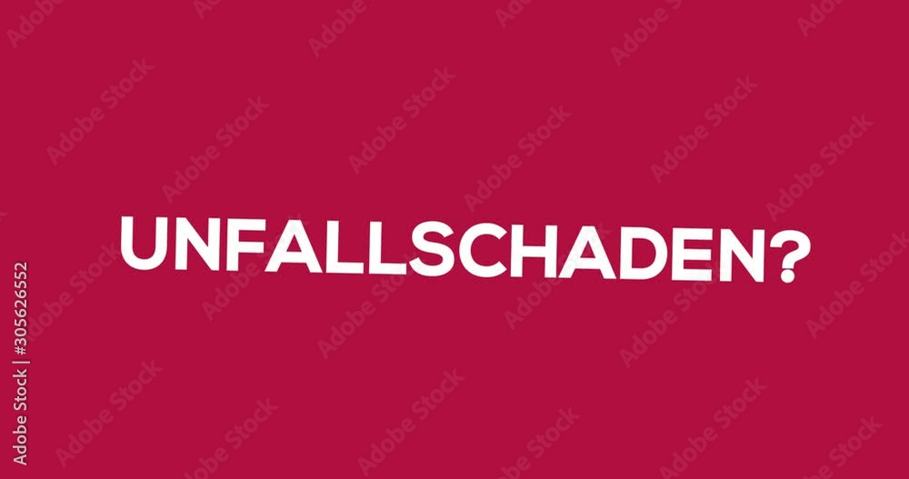 Kfz-Gutachter - Textanimation für Blog, Soziale Medien oder Website. Werbung/Marketing für Gutachten bei Auto-Unfall. Hintergrund pink