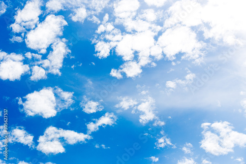 Blue sky with white clouds in a sunny  day