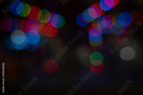 Abstract Color Light Bokeh Background at Amusement park