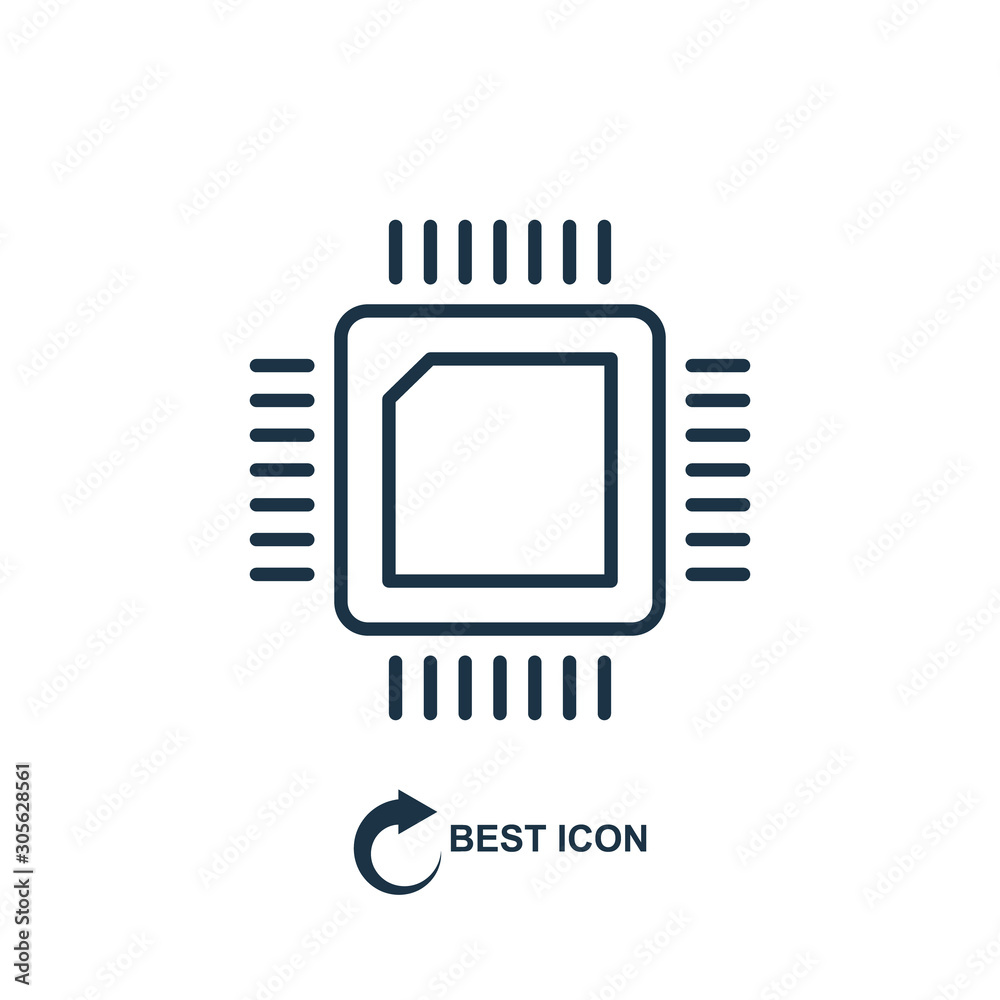 Vector computer digital cpu icon Vector computer digital cpu icon