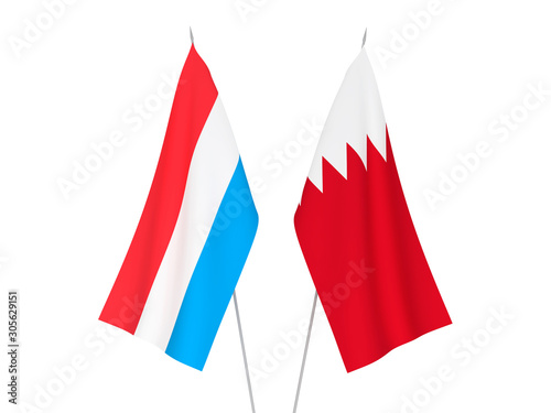 Luxembourg and Bahrain flags