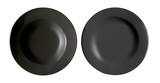 Vector realistic illustration of ceramic pottery. An isolated image of black porcelain dishes.