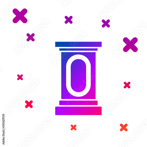 Color Stage stand or debate podium rostrum icon isolated on white background. Conference speech tribune. Gradient random dynamic shapes. Vector Illustration