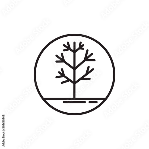 tree dry line style icon