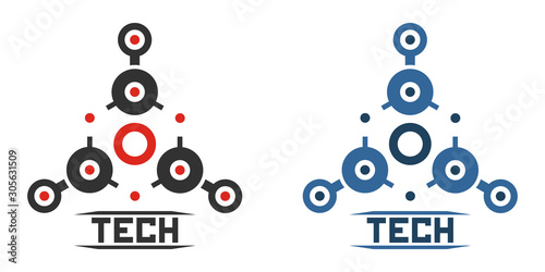 Technological conception workflow. Vector technology background template.