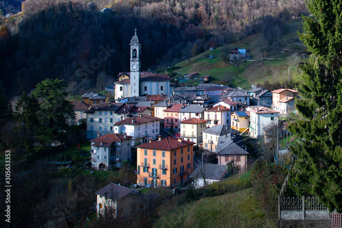 Bild auf Leinwand Country of Vedeseta in the taleggio valley province of Bergamo Italy