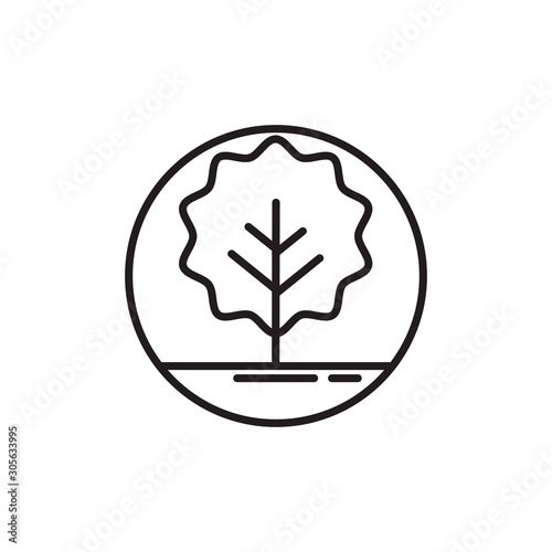 leafy tree natural line style