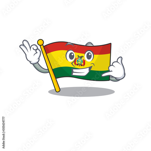 Call me cute flag guatermala mascot cartoon style