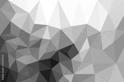 black and white polygonal triangle background © chechotkin