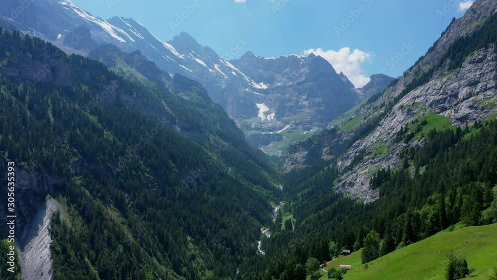 Wonderful nature of Switzerland - the Swiss Alps from above - aerial photography