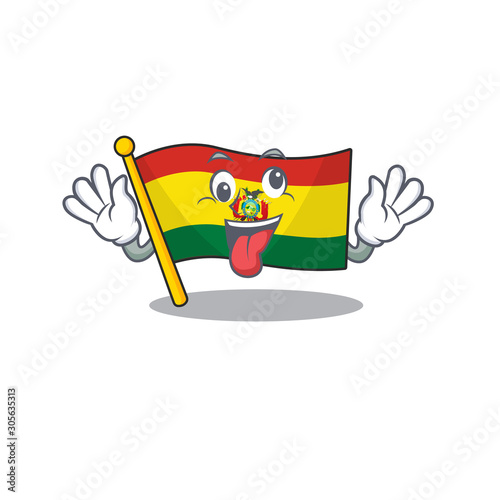 Mascot illustration of crazy expression flag guatermala Cartoon character design