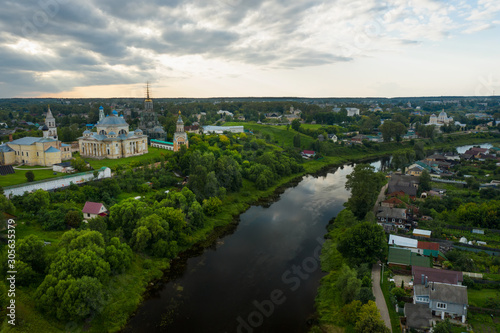 Panorama of the Borisoglebsky Monastery in town Torzhok, view from above. Tver region. Russia © Konstantin