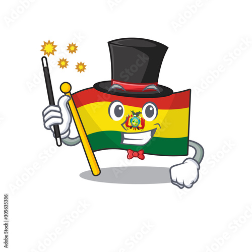 Cartoon character design of flag guatermala Magician style