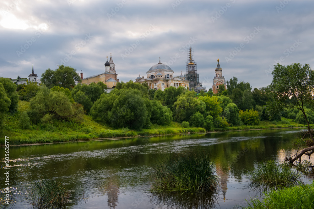 Panorama of the Borisoglebsky Monastery in town Torzhok, view from above. Tver region. Russia Panorama of the Borisoglebsky Monastery in town Torzhok, view from above. Tver region. Russia