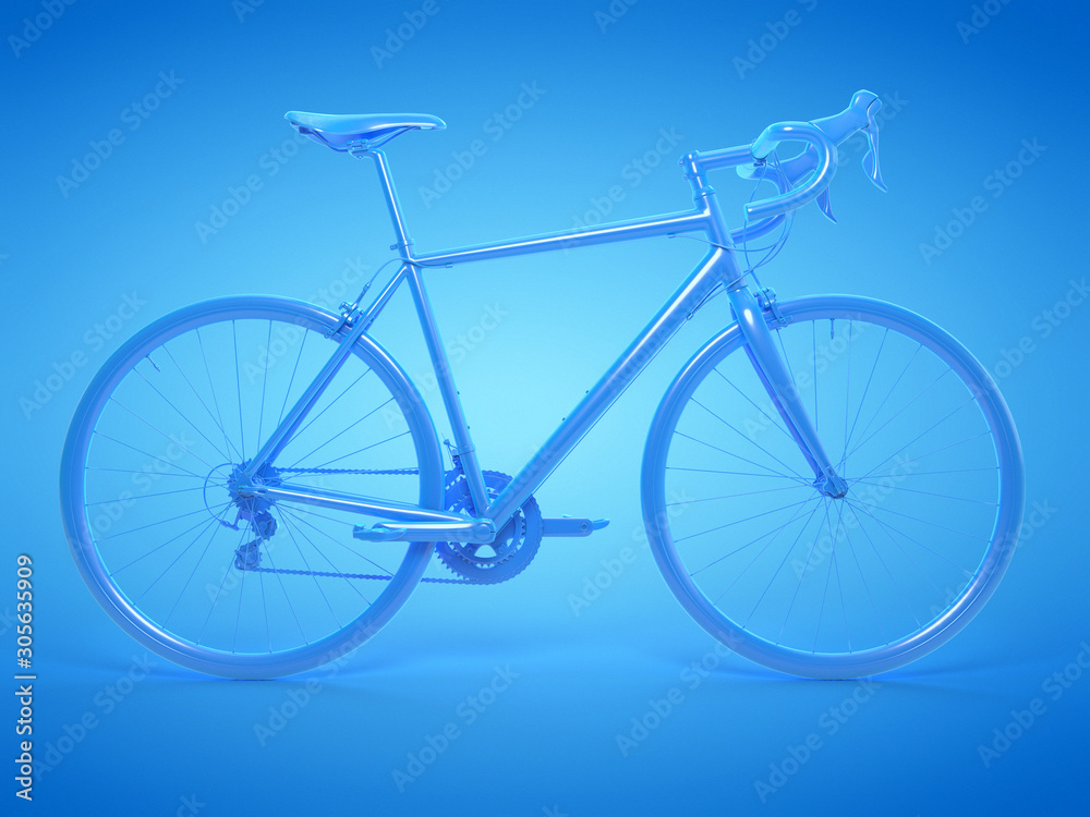 Obraz premium 3d rendered illustration of a blue racing bike