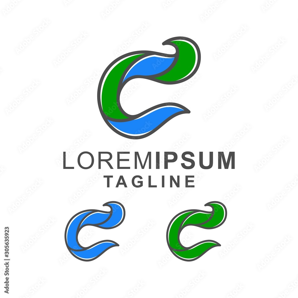 colorful letter c logo design with outline colorful letter c logo design with outline