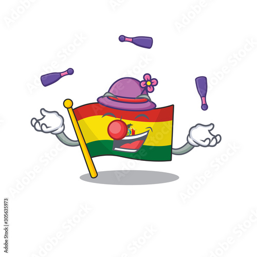 Super cool Juggling flag guatermala mascot cartoon style