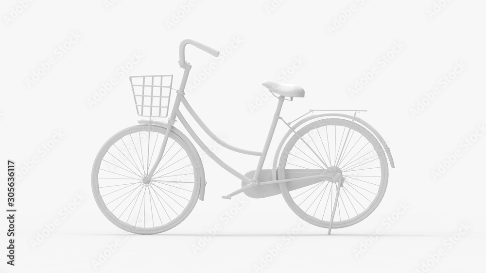 3d rendering of a bicycle isolated in a studio background