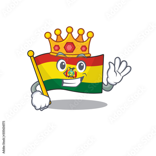 King Indonesian flag guatermala on cartoon character mascot design