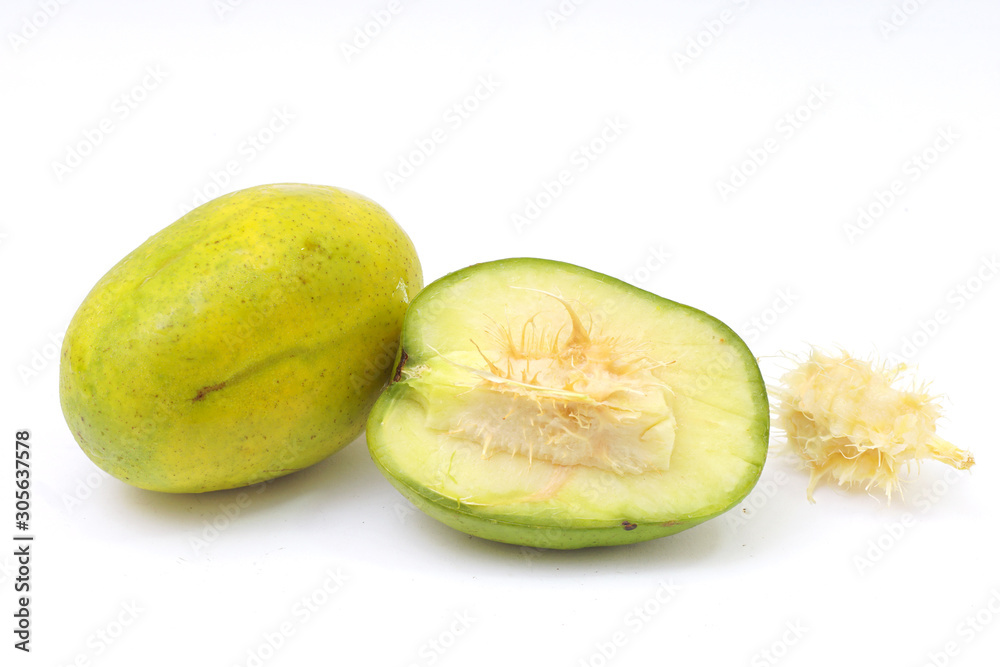Kedondong or ataheitte apple/great hot plum isolated on white Kedondong or ataheitte apple/great hot plum isolated on white