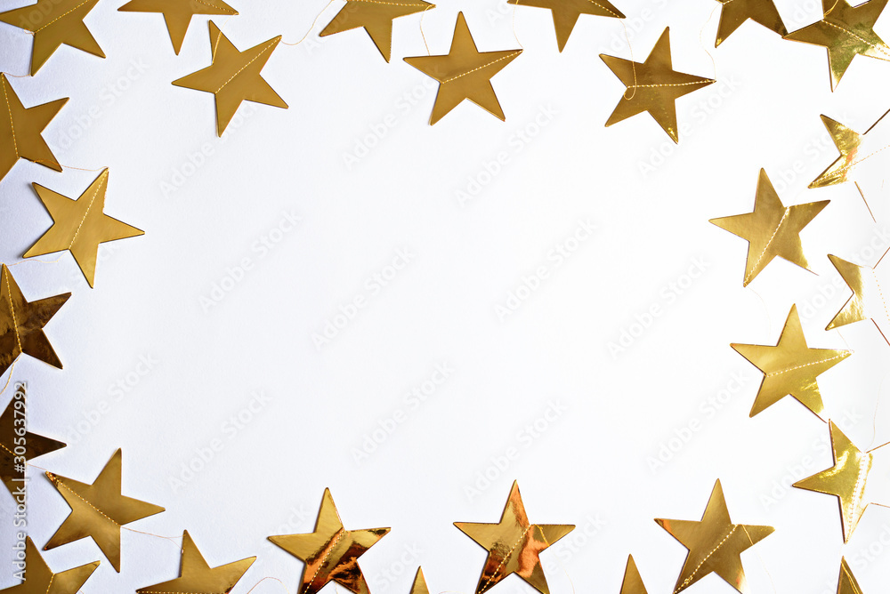 Obraz premium frame of Golden stars, christmas composition