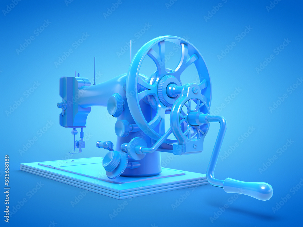 Fototapeta premium 3d rendered illustration of a blue sewing machine