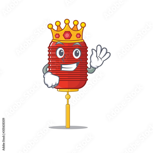 King Indonesian chinese lantern on cartoon character mascot design