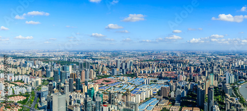 Aerial view of Shanghai skyline China.