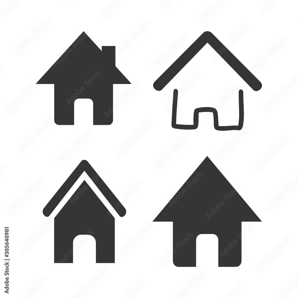Home vector line icon set on white background. Home vector line icon set on white background.