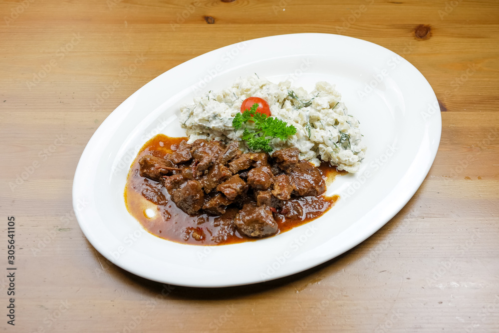 Beef dish in a restaurant