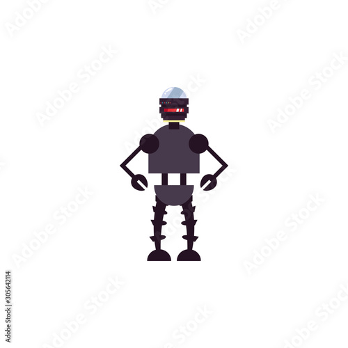 humanoid robot flat style icon
