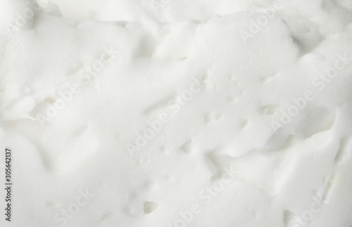 Closeup view of white slime. Antistress toy