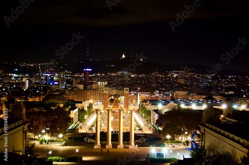 noche, Barcelona, luces