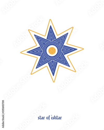 Star of Ishtar. The Sumerian goddess photo