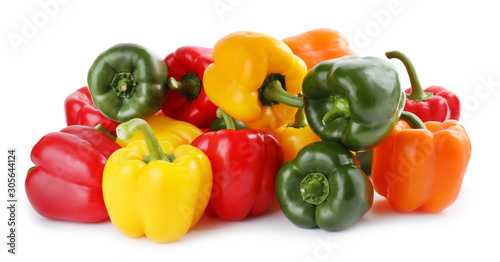 Fotografija Fresh ripe bell peppers isolated on white