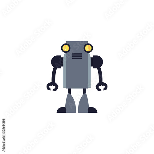 humanoid robot flat style icon