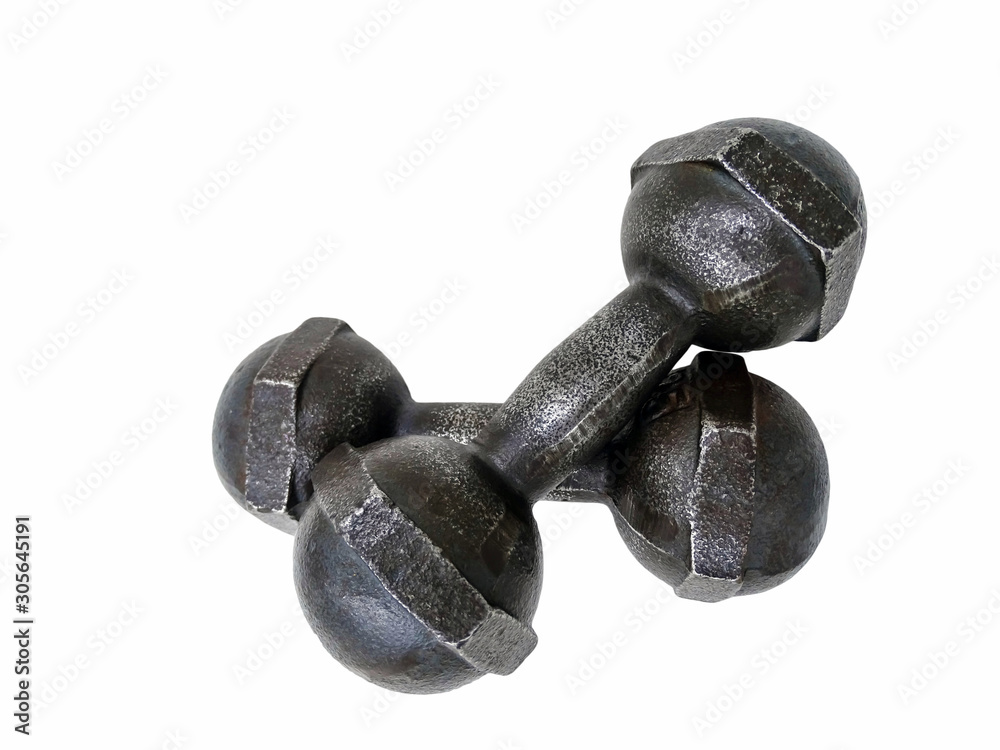 Two dumbbells isolated on white. Two dumbbells isolated on white.