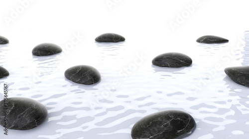 3d rendered spa illustration - floating stones