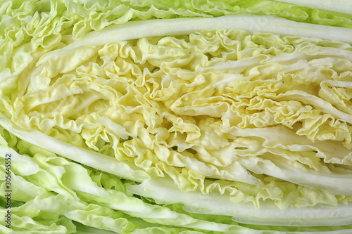 Fresh ripe Chinese cabbage as background, closeup